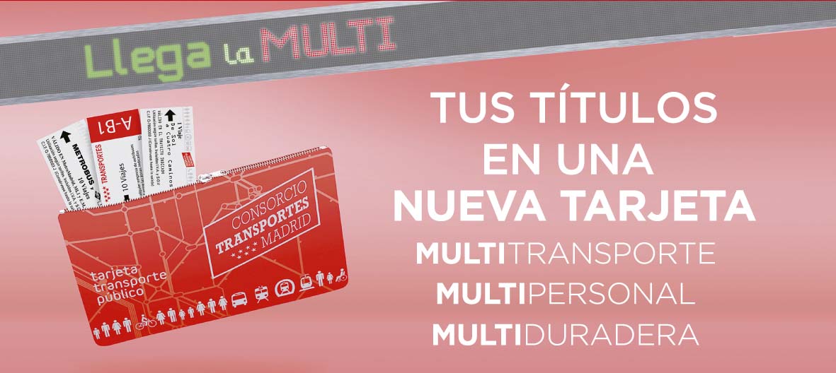 tarjeta de transporte multi metro madrid